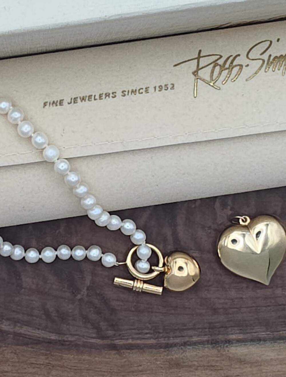 Vintage Peter Brams 14k Gold Akoya Pearl Puffy Heart Bracelet & Pendant Set - Picture 4 of 9